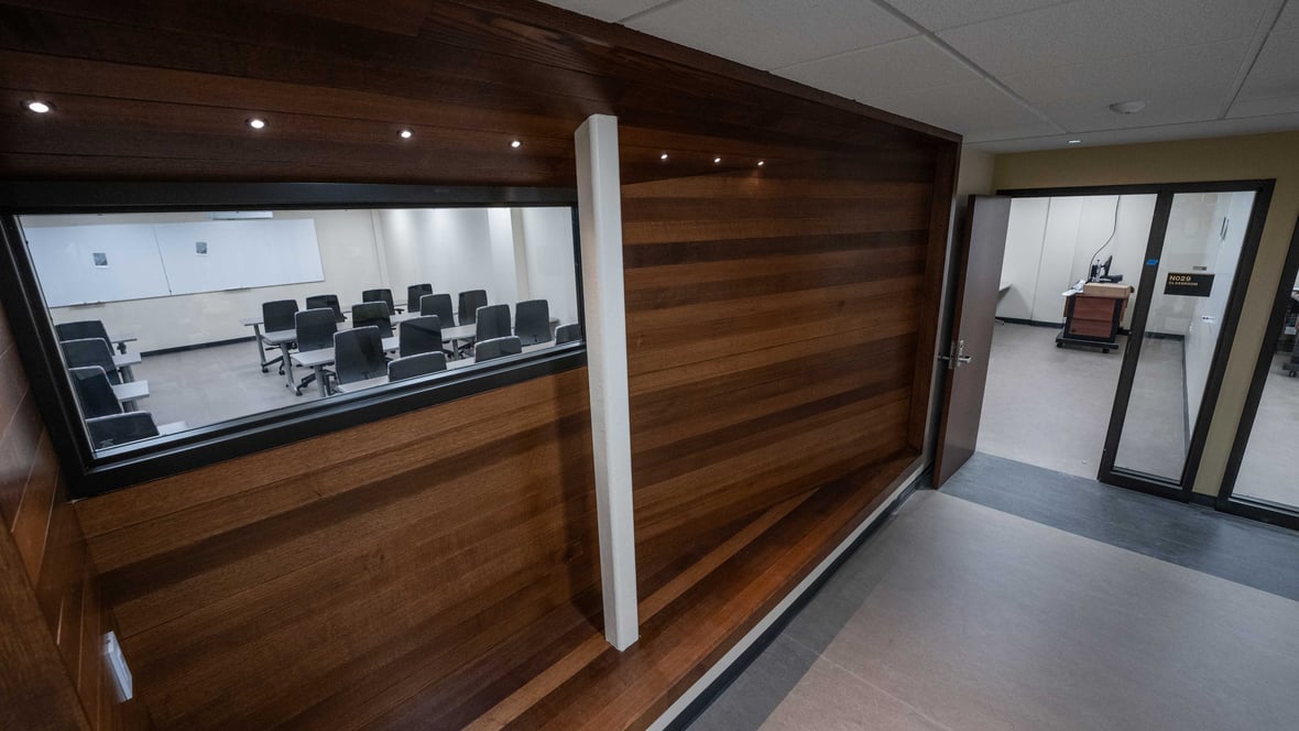 Interior classroom photo of UW-Oshkosh Clow Science Center & Nursing Education Building Renovation after Construction