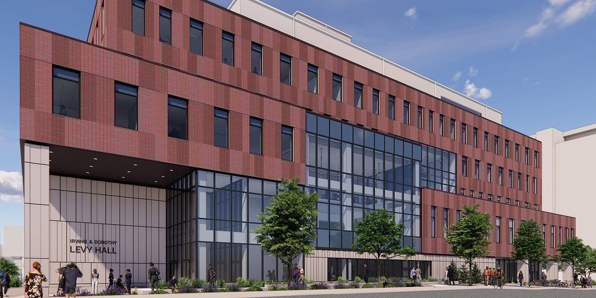 Rendering of north facade of UW-Madison Levy Hall project for humanities campus development