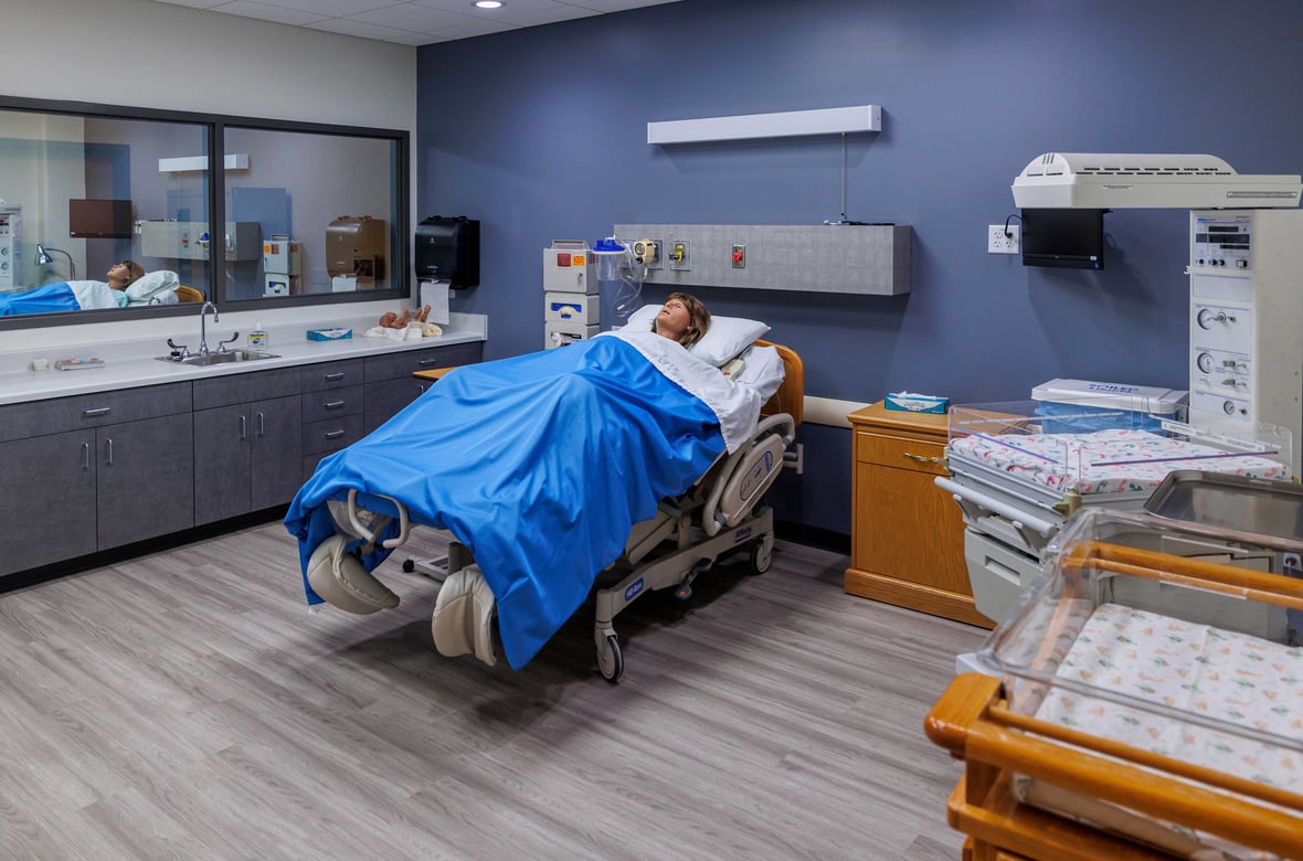 Marian University New Nursing Space CD Smith Healthcare Construction Renovation Project Interior OB Delivery Room SIM Lab