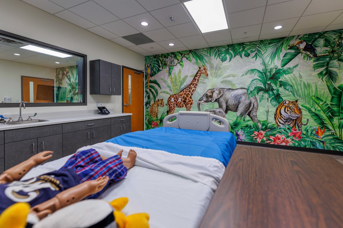 Marian University New Nursing Space CD Smith Healthcare Construction Renovation Project Interior Pediatrics Room SIM Lab