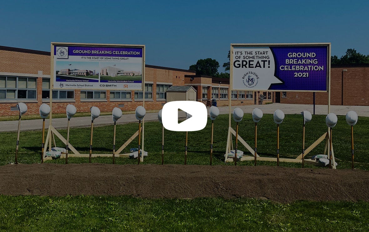 Marinette School District Groundbreaking for Modern Schools Rightsizing Project C.D. Smith Construction Somerville Architects