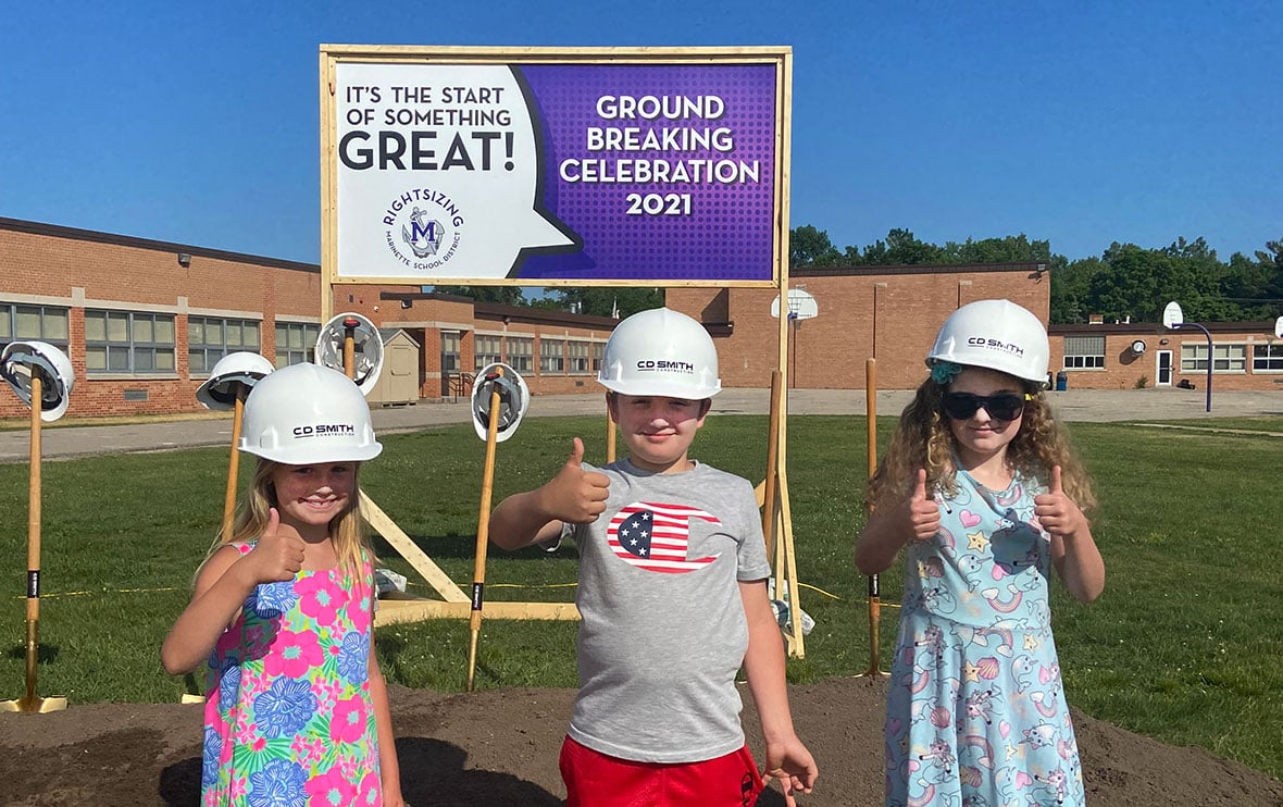 Marinette School District Groundbreaking for Modern Schools Rightsizing Project C.D. Smith Construction Somerville Architects