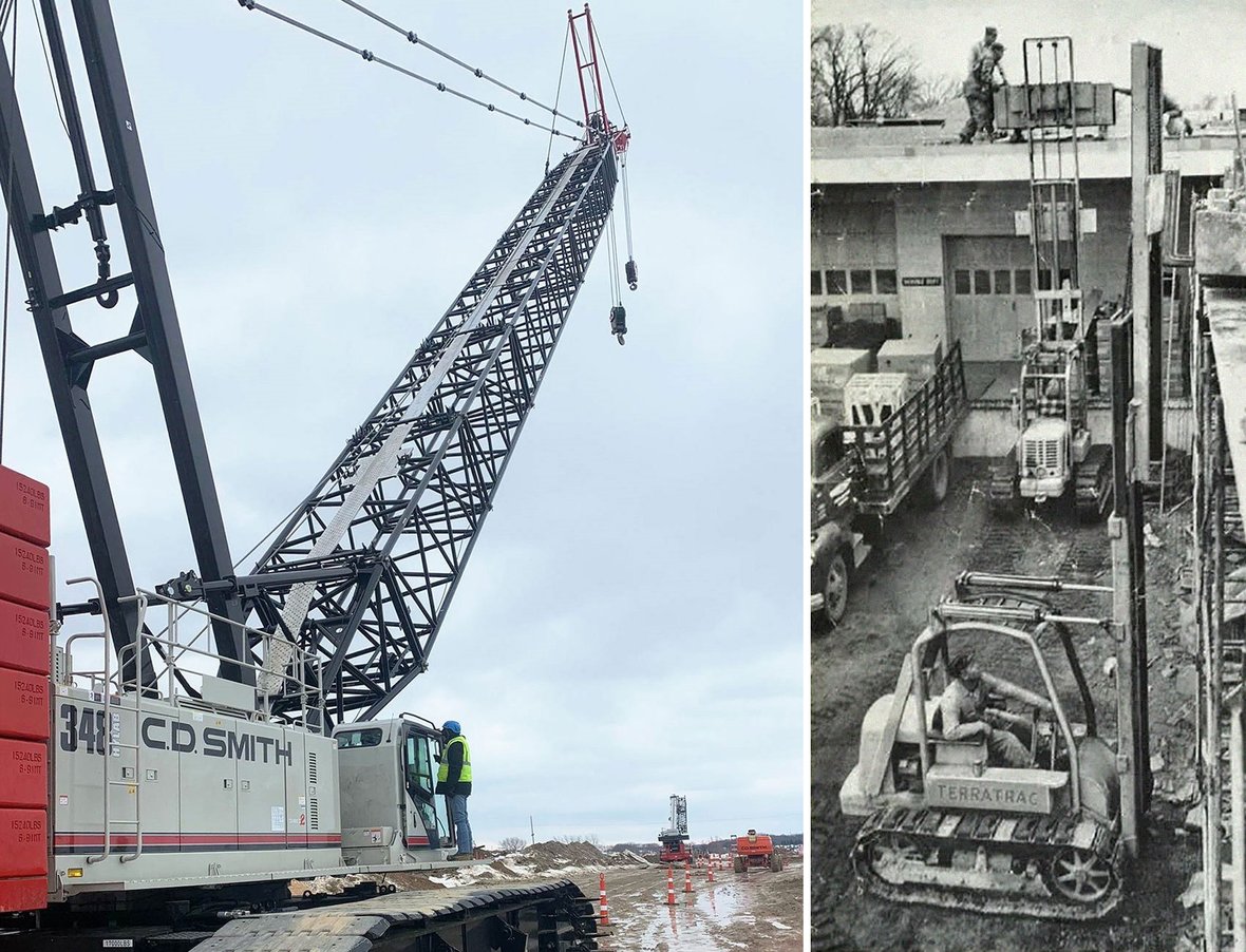 Material Handling Crawler Construction Forklifts for C.D. Smith Construction 1958 Commercial Projects Heavy Equipment Fleet 