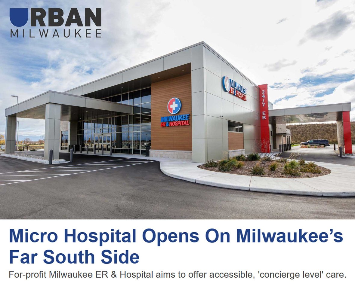 Nutex Micro Hospital Exterior Building Construction in Milwaukee Wisconsin by airport with CD Smith for Urban Milwaukee article photo