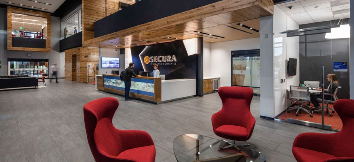 SECURA Insurance Companies Corporate Headquarters project is sustainable high-performance C.D. Smith Construction building.