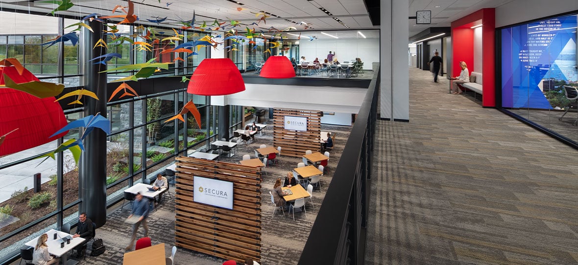 SECURA Insurance Companies Corporate Headquarters project is sustainable high-performance C.D. Smith Construction building.