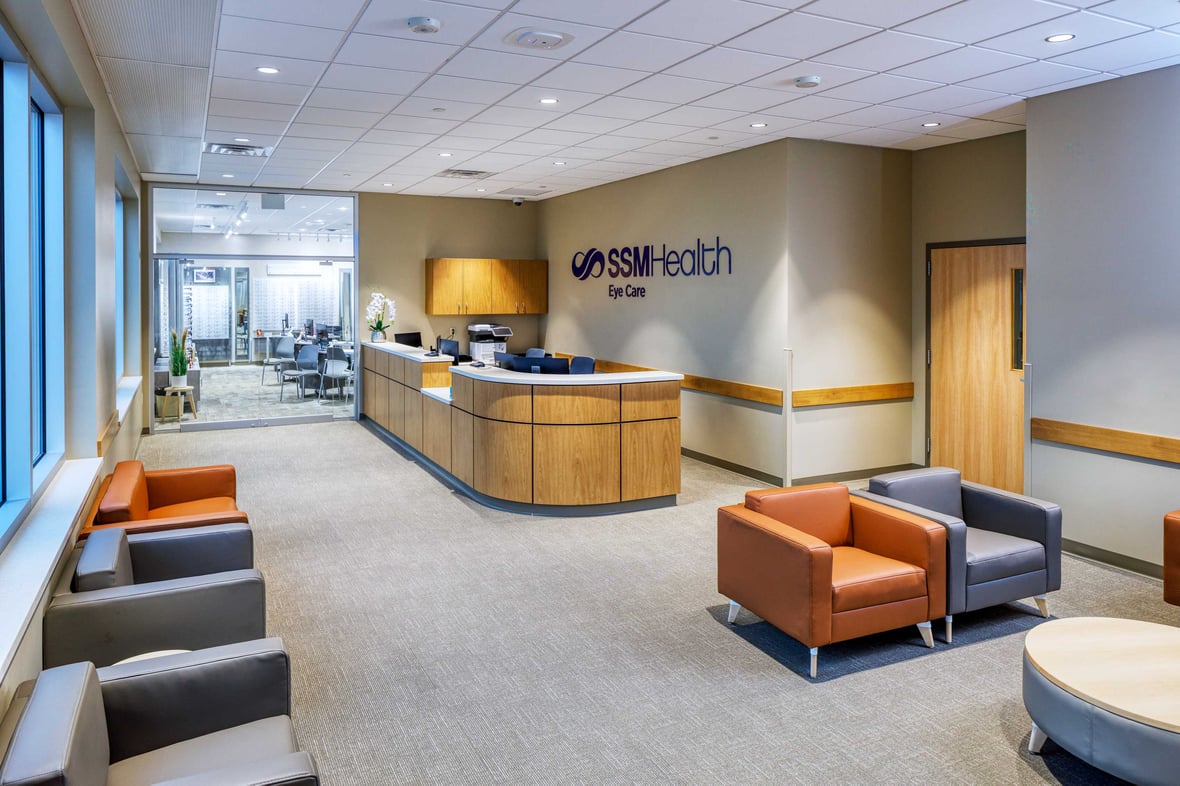 SSM Health Eye Clinic at Waupun Memorial Hospital Front Desk Waiting Area Interior Entrance built by C.D. Smith Construction