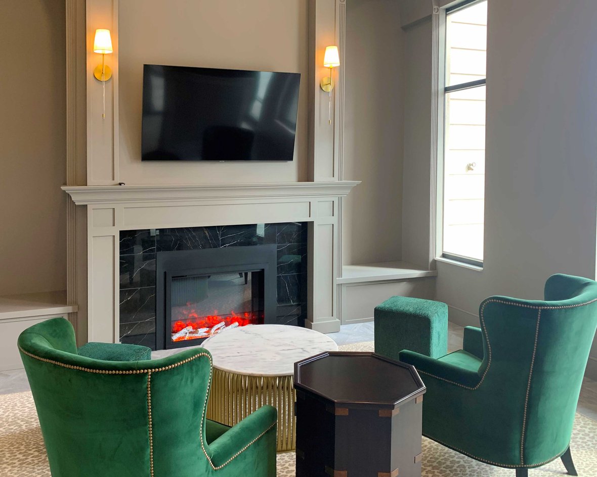 The Continental Luxury Apartments lobby fireplace interior build by CD Smith Construction in Madison Wisconsin 06