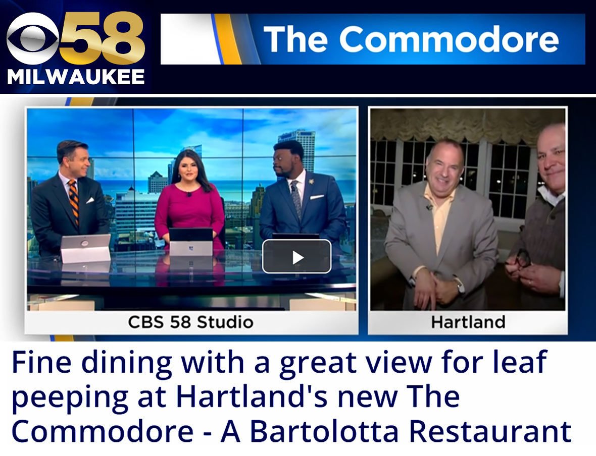 The Commodore A Bartolotta Restaurant screenshot of CBS58 online news with inside look at recently completed CD Smith Construction