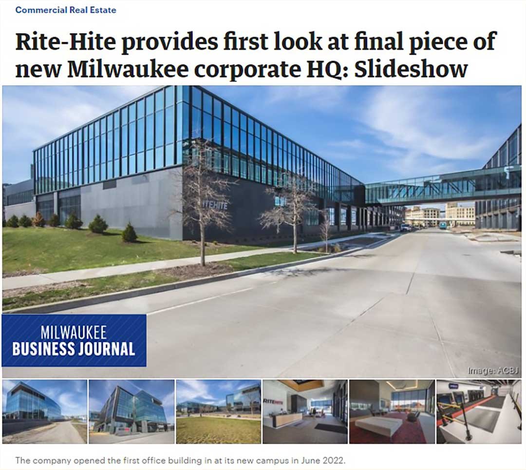 Slideshow article photos of Rite-Hite Headquarters built by C.D. Smith Construction in Milwaukee, WI