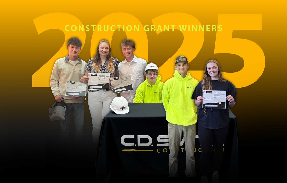 2025 Wisconsin skilled trades and construction management grant winners, including Jeb McDowell, Shelby Kraus, Logan Supple, Gavin Bodart, Logan Pluim, and Hailey Savasta, recognized for excellence in youth apprenticeships and construction careers.