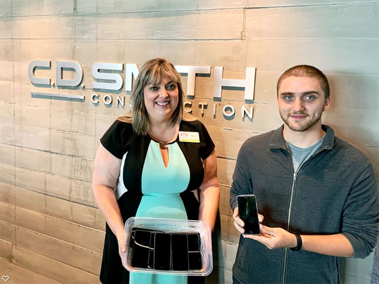 Women's Fund Executive Director & C.D. Smith Construction Jordan Mezera IT Specialist Building Community Donating Retired iPhones to Women at Risk