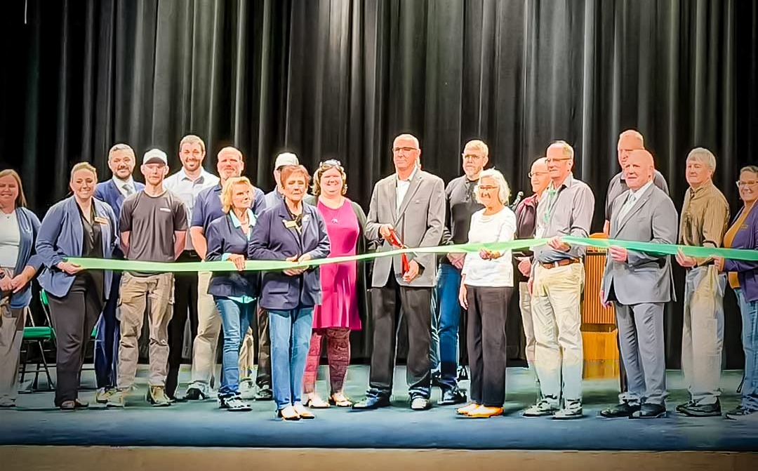 District leaders, community members and project partners cut the ribbon on new technical education spaces at Rhinelander High School in September 2026.