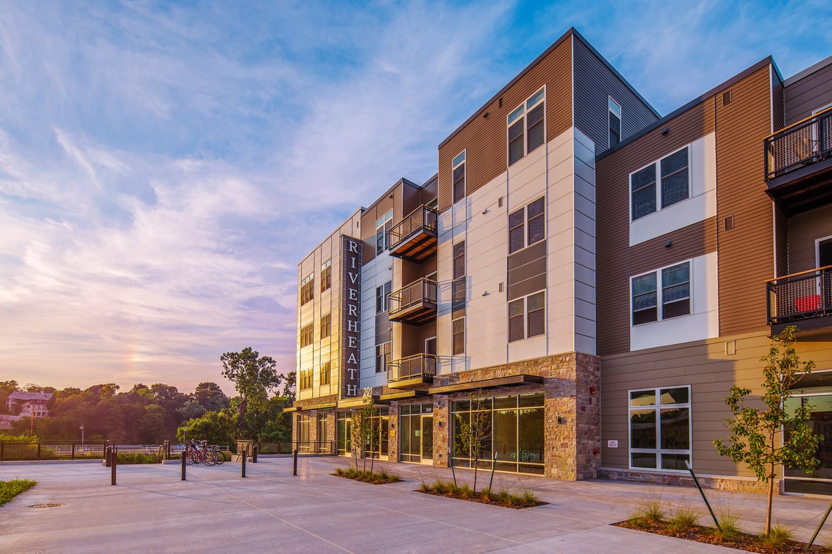 RiverHeath Evergreen apartments in Appleton, Wisconsin, recognized for sustainability and energy efficient design.