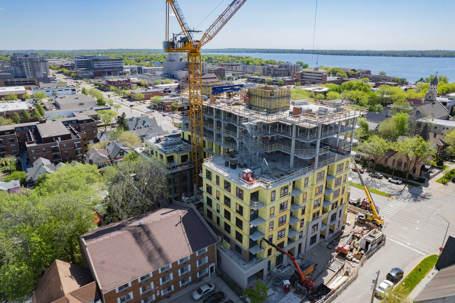 C.D. Smith Construction aerial drone footage of work on The Continental project in Madison Wisconsin.
